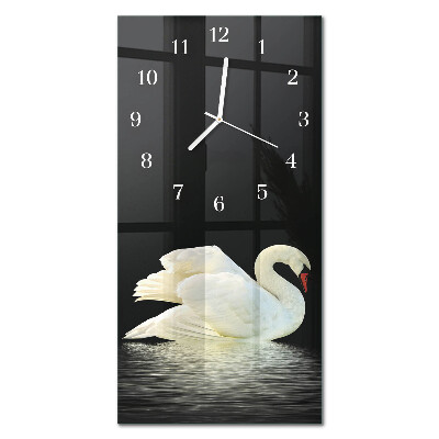Decoratieve glazen klok verticaal Zwaan