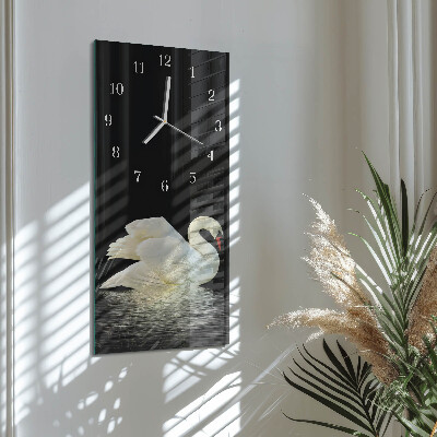 Decoratieve glazen klok verticaal Zwaan