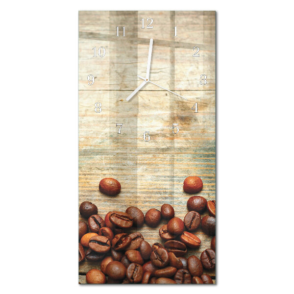 Glazen klok verticaal Hout met koffiebonen