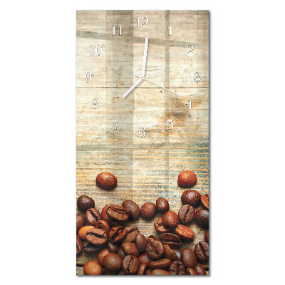 Glazen klok verticaal Hout met koffiebonen