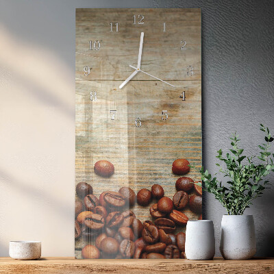 Glazen klok verticaal Hout met koffiebonen
