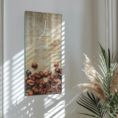 Glazen klok verticaal Hout met koffiebonen