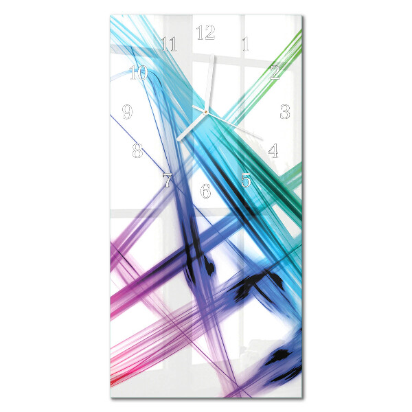 Verticale rechthoekige glazen wandklok Abstractie