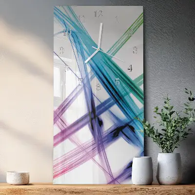 Verticale rechthoekige glazen wandklok Abstractie