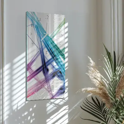 Verticale rechthoekige glazen wandklok Abstractie