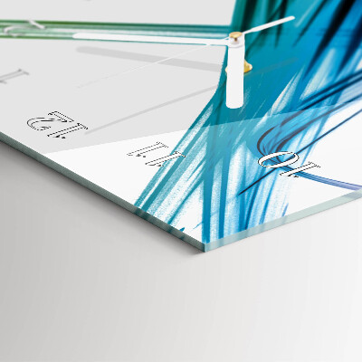 Verticale rechthoekige glazen wandklok Abstractie