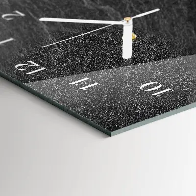 Verticale rechthoekige glazen wandklok Marmer
