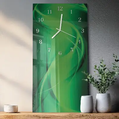 Verticale moderne glazen wandklok Abstractie