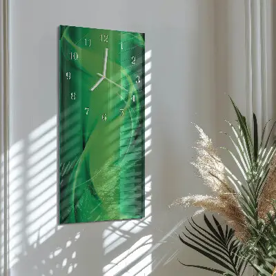 Verticale moderne glazen wandklok Abstractie