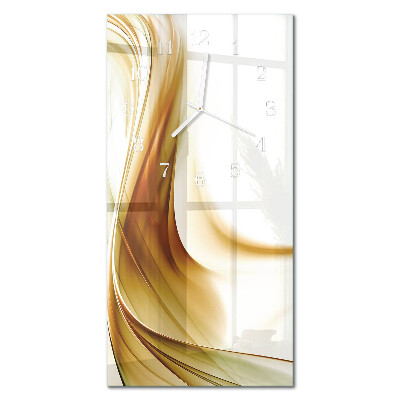 Verticale moderne glazen wandklok Abstractie