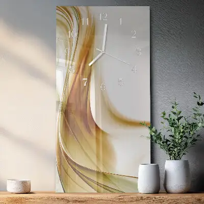 Verticale moderne glazen wandklok Abstractie