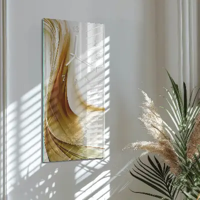 Verticale moderne glazen wandklok Abstractie