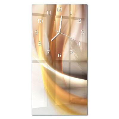 Verticale rechthoekige glazen wandklok Abstractie
