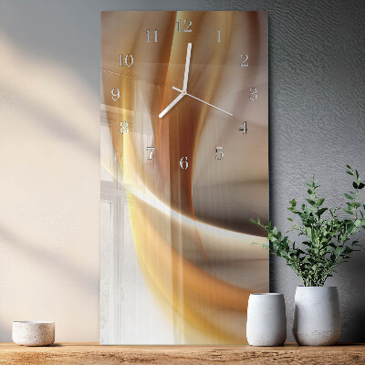 Verticale rechthoekige glazen wandklok Abstractie