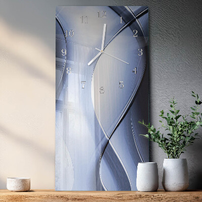 Verticale rechthoekige glazen wandklok Abstractie