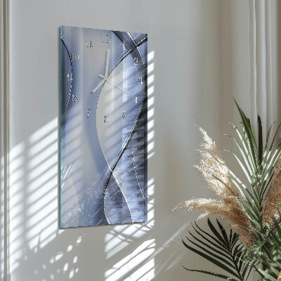 Verticale rechthoekige glazen wandklok Abstractie