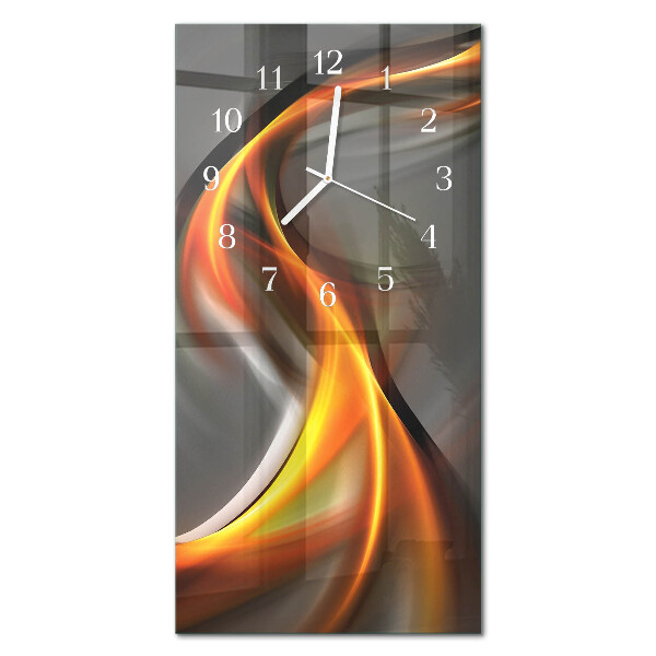 Verticale moderne glazen wandklok Abstractie