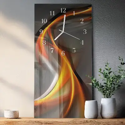 Verticale moderne glazen wandklok Abstractie