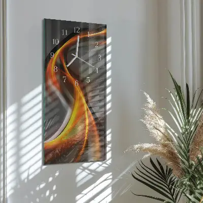 Verticale moderne glazen wandklok Abstractie