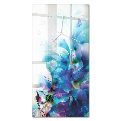 Verticale moderne glazen wandklok Abstractie