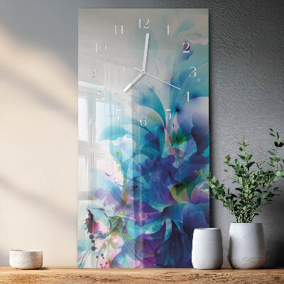 Verticale moderne glazen wandklok Abstractie