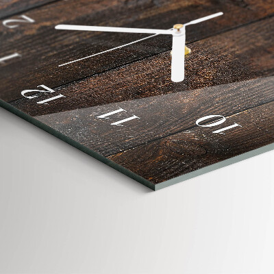 Verticale rechthoekige glazen wandklok Hout