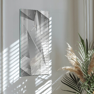 Verticale moderne glazen wandklok Patroon