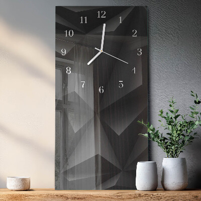 Verticale rechthoekige glazen wandklok Patroon