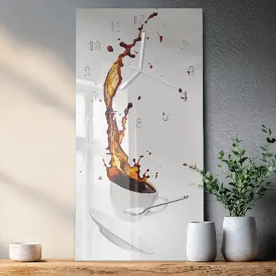 Glazen klok verticaal Koffie