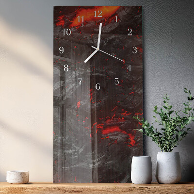 Verticale moderne glazen wandklok Lava