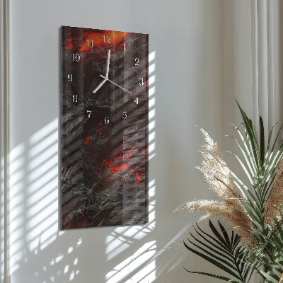 Verticale moderne glazen wandklok Lava