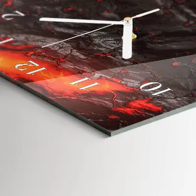 Verticale moderne glazen wandklok Lava