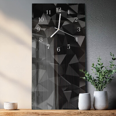 Verticale rechthoekige glazen wandklok Patroon