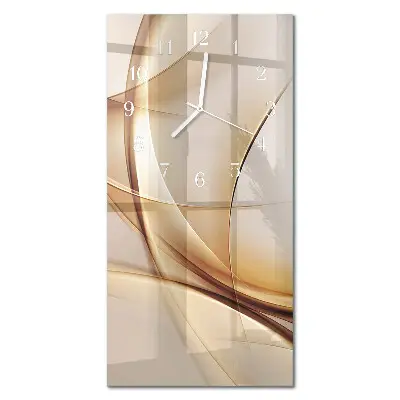Verticale moderne glazen wandklok Abstractie