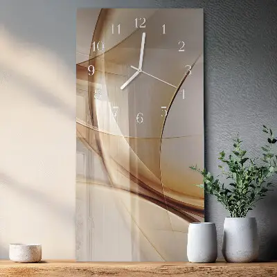Verticale moderne glazen wandklok Abstractie