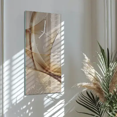 Verticale moderne glazen wandklok Abstractie