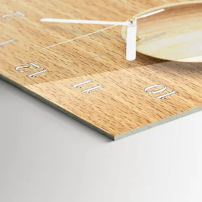 Verticale rechthoekige glazen wandklok Lepels