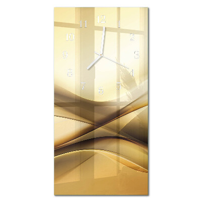 Verticale moderne glazen wandklok Abstractie