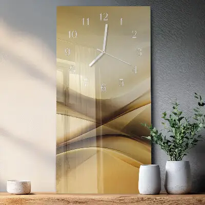 Verticale moderne glazen wandklok Abstractie