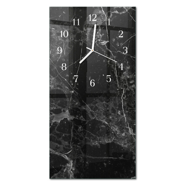 Verticale moderne glazen wandklok Grafiet
