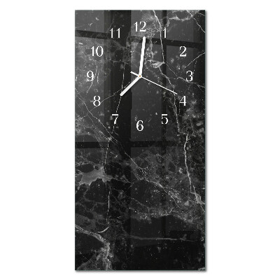 Verticale moderne glazen wandklok Grafiet