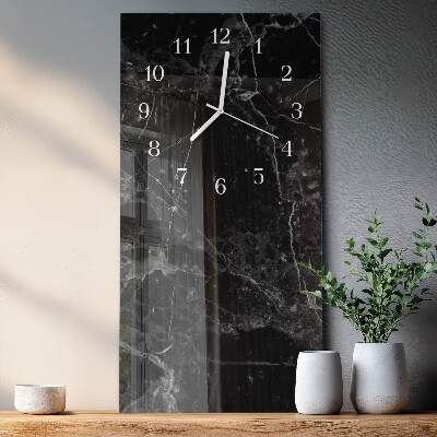 Verticale moderne glazen wandklok Grafiet