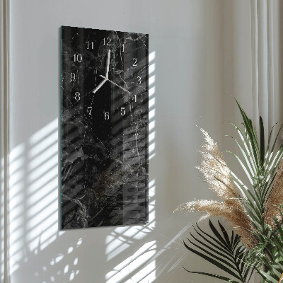 Verticale moderne glazen wandklok Grafiet
