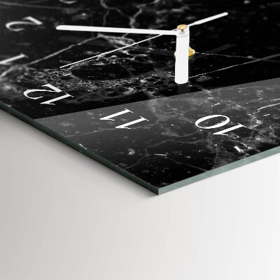 Verticale moderne glazen wandklok Grafiet