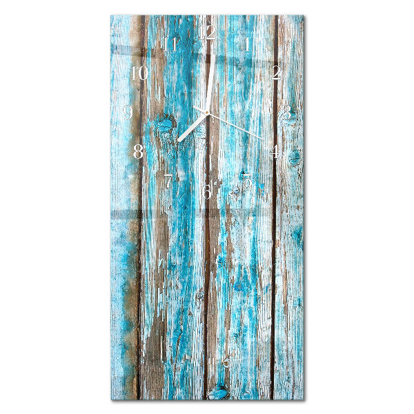 Verticale moderne glazen wandklok Hout