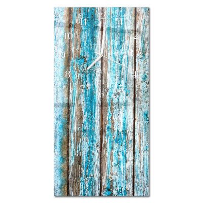 Verticale moderne glazen wandklok Hout