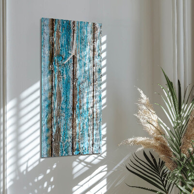 Verticale moderne glazen wandklok Hout