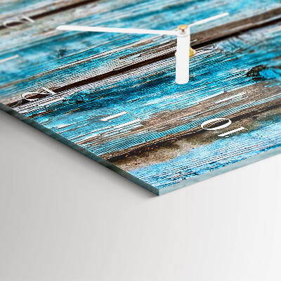 Verticale moderne glazen wandklok Hout
