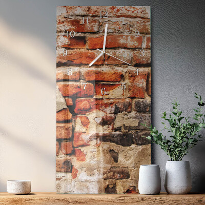 Rechthoekige glas klok verticaal Bakstenen muur