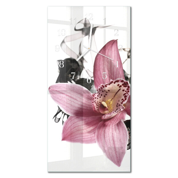 Glazen klok verticaal Orchidee